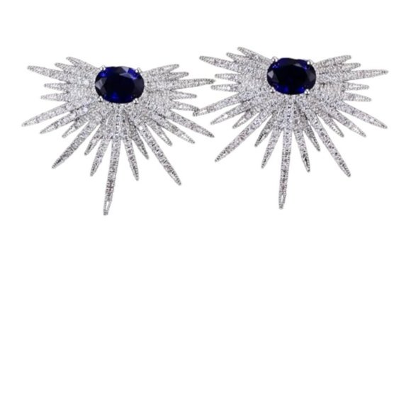 The Kamaly Starburst Zircon Earrings - Picture 7 of 8